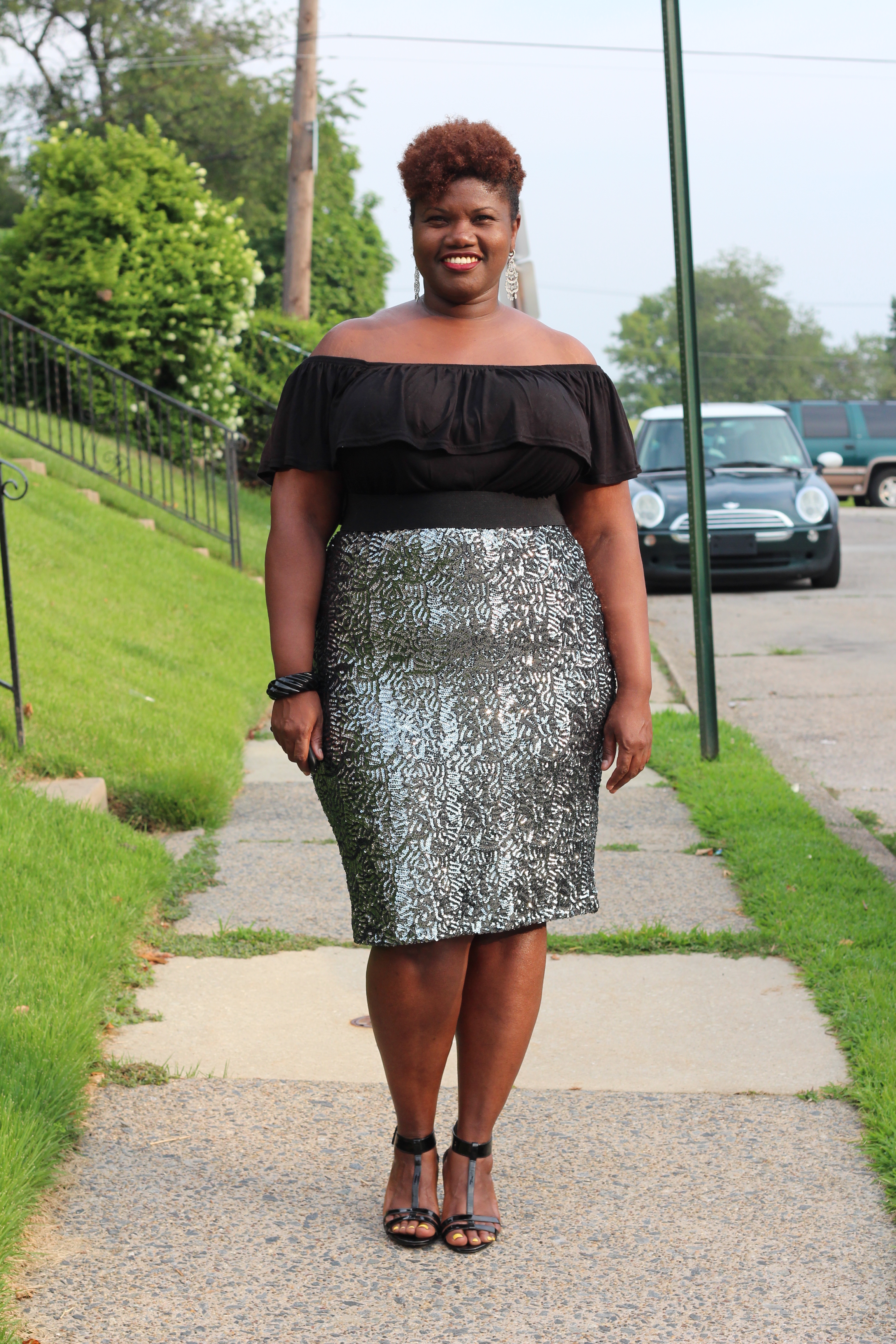 Plus size sequin outlet skirt style